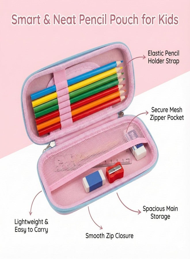DK trades Unicorn Cover Pencil Compass with Compartments School Supply Organizer for Student, Stationery Box, Cosmetic Zip Pouch Bag - (Multicolor) - Image 3